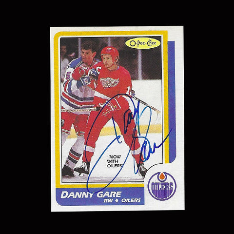 Danny Gare Edmonton Oilers Autographed Card