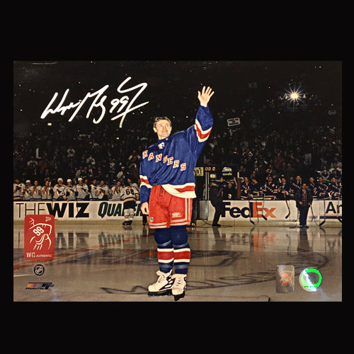 Wayne Gretzky New York Rangers Autographed 11x14 Farewell Wave Photo