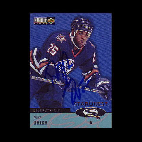 Mike Grier Edmonton Oilers Autographed Card