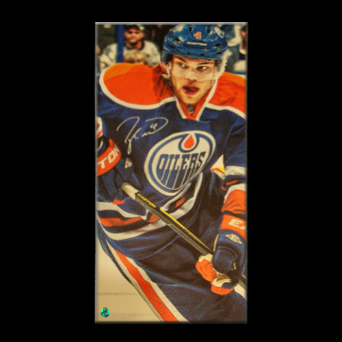 Taylor Hall Edmonton Oilers Autographed 14x28 Canvas Print