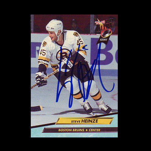 Steve Heinze Boston Bruins Autographed Card