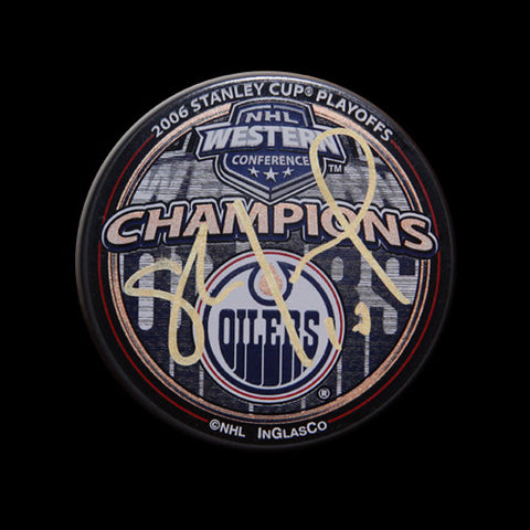 Shawn Horcoff Edmonton Oilers 2006 Western Conference Champions Autographed Puck
