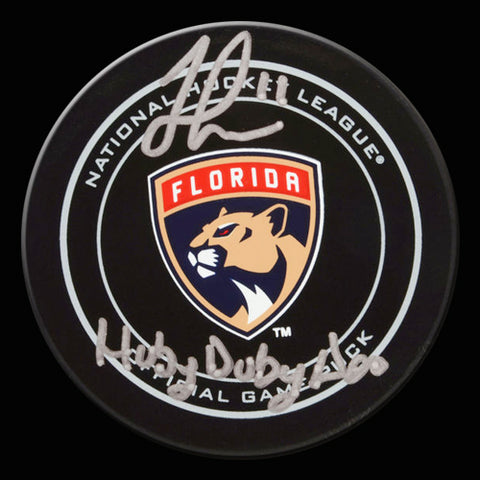 Jonathan Huberdeau Inscribed "Huby Duby Doo" Florida Panthers Autographed Game Puck