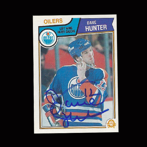 Dave Hunter Edmonton Oilers Autographed Card