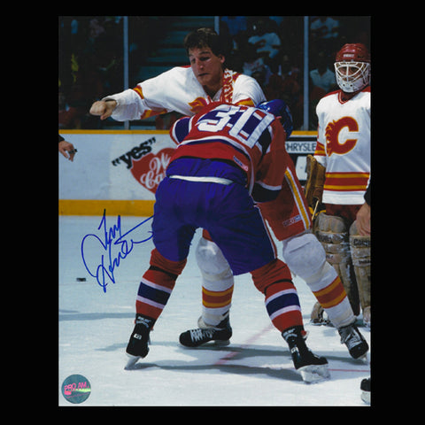 Tim Hunter Calgary Flames Autographed Fight 8x10 Photo