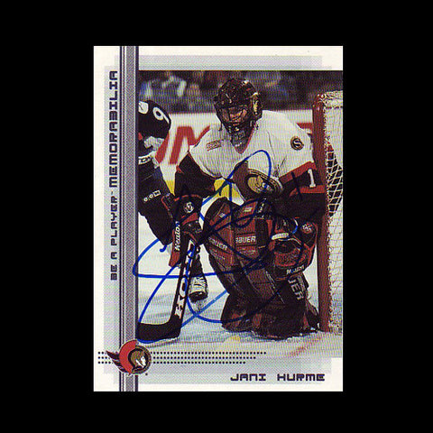 Jani Hurme Ottawa Senators Autographed Card