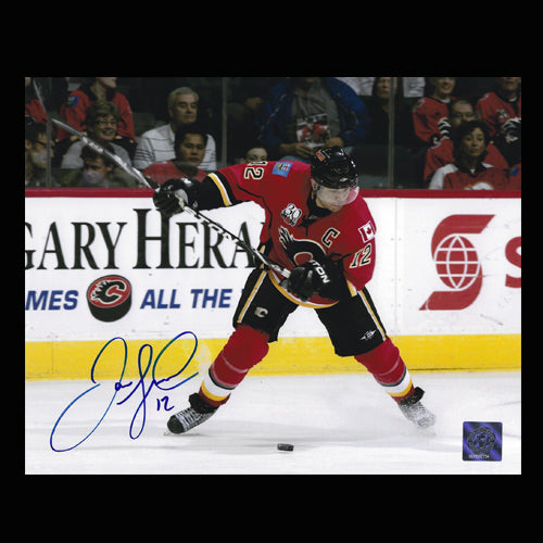 Jarome Iginla Calgary Flames Autographed Slapshot 8x10 Photo