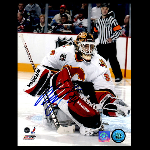 Miikka Kiprusoff Calgary Flames Autographed 8x10 Crouch Photo