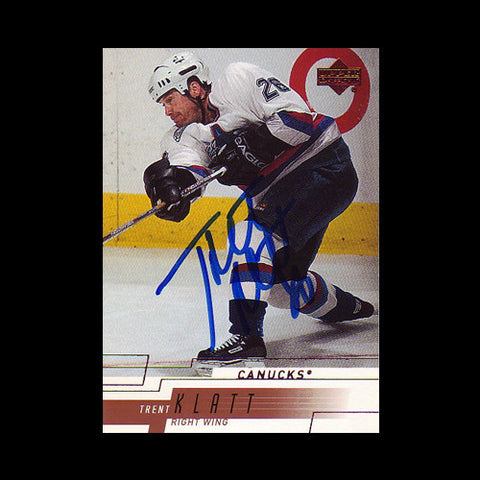 Trent Klatt Vancouver Canucks Autographed Card