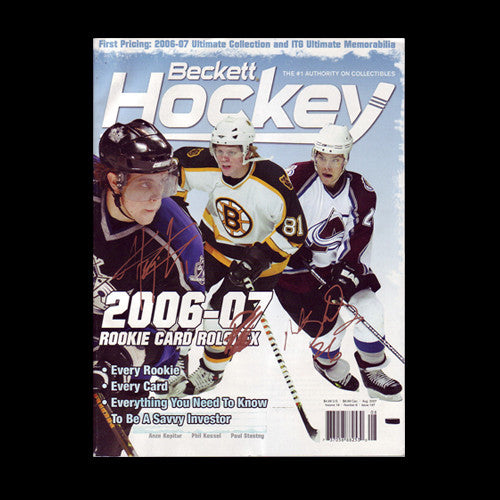 Kopitar, Kessel & Stastny Triple Autographed Beckett Monthly Price Guide