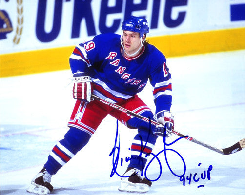 Nick Kypreos New York Rangers Autographed 8x10 Photo with 94' Cup Notation