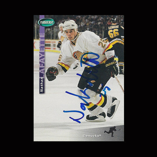 Nathan Lafayette Vancouver Canucks Autographed Card
