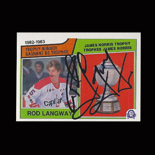 Rod Langway Washington Capitals Autographed Card
