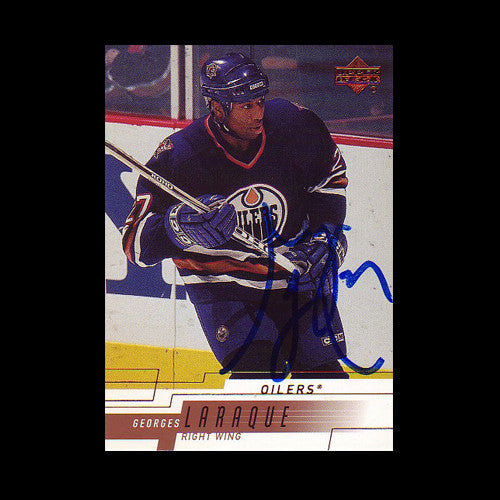 Georges Laraque Edmonton Oilers Autographed Card