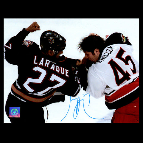 Georges Laraque Edmonton Oilers Autographed Fight 8x10 Photo