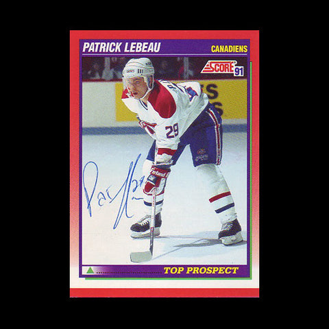 Patrick Lebeau Montreal Canadiens Autographed Card
