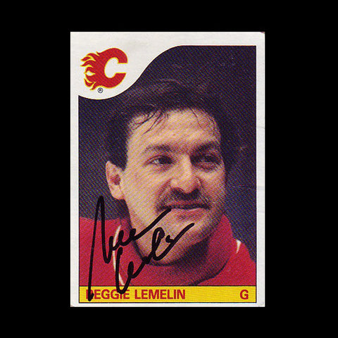 Reggie Lemelin Calgary Flames Autographed Card