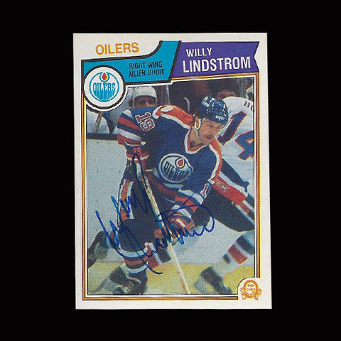 Willy Lindstrom Edmonton Oilers Autographed Card