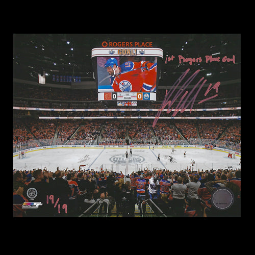 Patrick Maroon Edmonton Oilers Autographed 8x10 Photo with "1st Roger Place Goal" Inscription /19