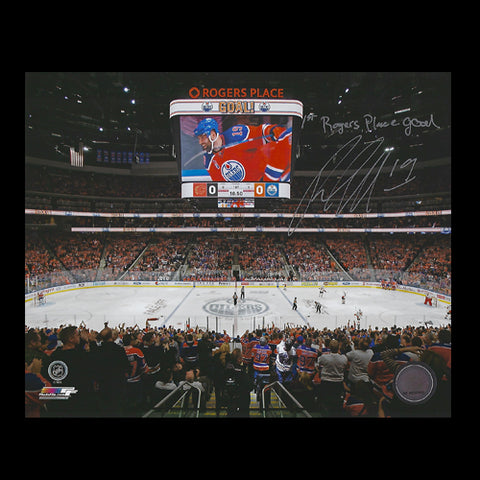 Patrick Maroon Edmonton Oilers Autographed 8x10 Photo with "1st Roger Place Goal" Inscription