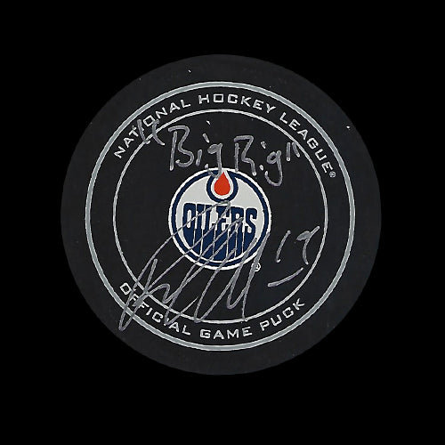 Patrick Maroon Edmonton Oilers Autographed Game Puck w/ "BIG RIG" Inscription
