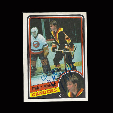 Peter McNab Vancouver Canucks Autographed Card