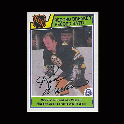 Rick Middleton Boston Bruins Autographed Card