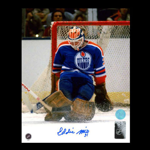 Eddie Mio Edmonton Oilers Autographed Save 8x10 Photo