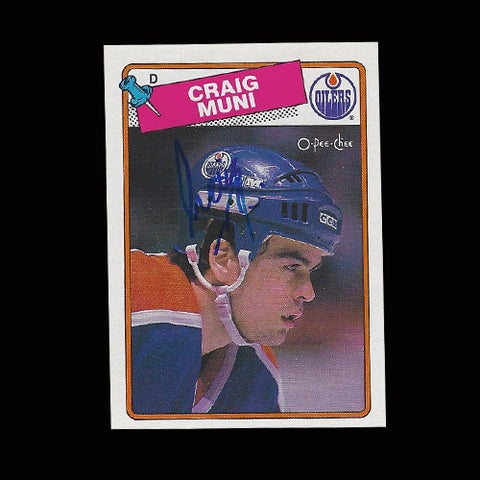 Craig Muni Edmonton Oilers Autographed Card