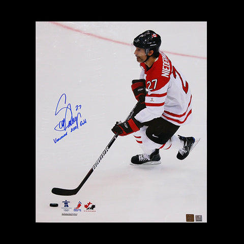Scott Niedermayer Team Canada Autographed 2010 Breakout w/Notation 16x20 Photo
