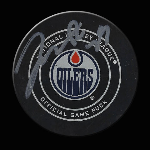 Darnell Nurse Edmonton Oilers vs New York Islanders Game Used & Autographed Puck March 8, 2018