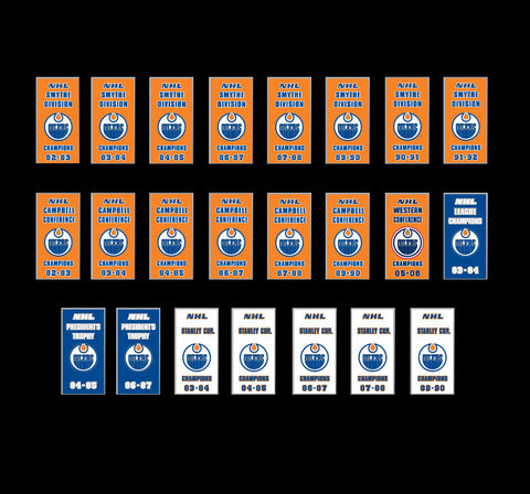 Edmonton Oilers Complete Set of 23 Banner Pins