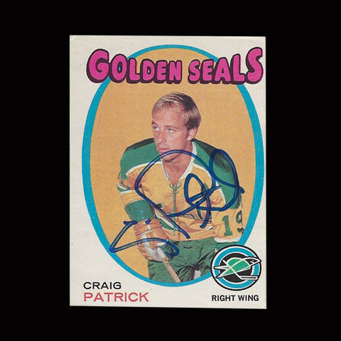 Craig Patrick California Golden Seals Autographed Card