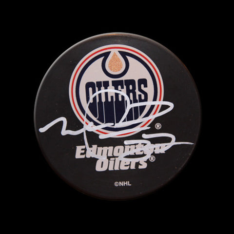 Mike Peca Edmonton Oilers Autographed Puck