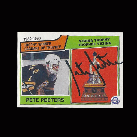 Pete Peeters Boston Bruins Autographed Card