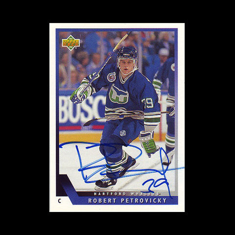 Robert Petrovicky Hartford Whalers Autographed Card