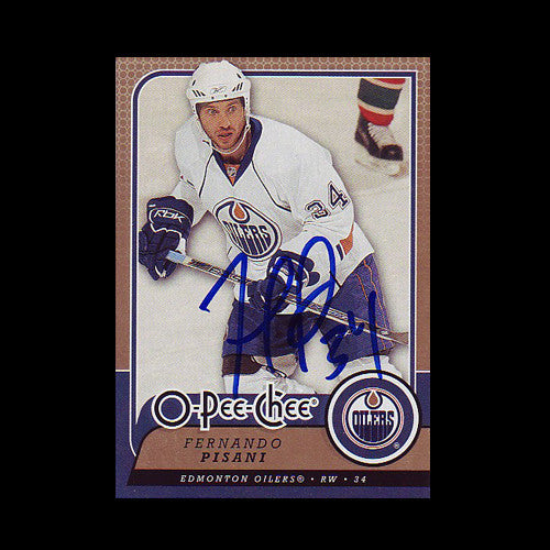 Fernando Pisani Edmonton Oilers Autographed Card