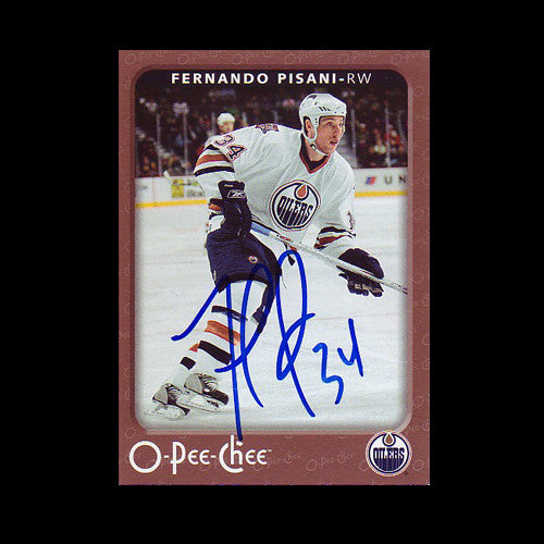 Fernando Pisani Edmonton Oilers Autographed Card