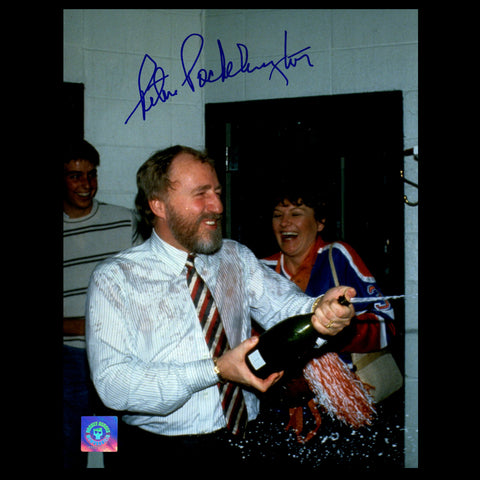 Peter Pocklington Edmonton Oilers Autographed Stanley Cup 8x10 Photo