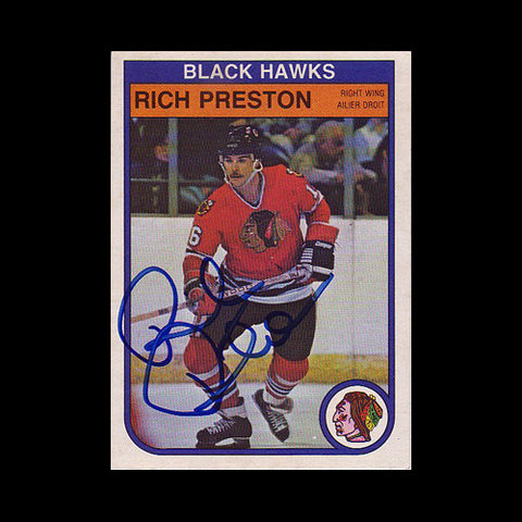 Rich Preston Chicago Blackhawks Autographed Card