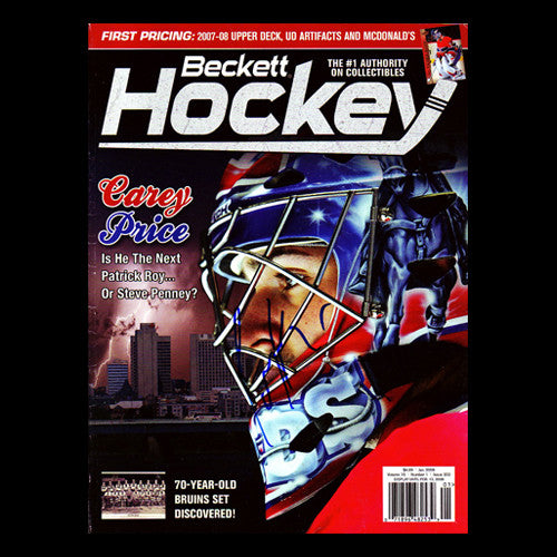Carey Price Montreal Canadiens Autographed Beckett Monthly Price Guide