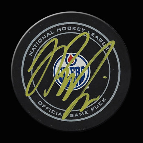 Jesse Puljujarvi Edmonton Oilers Autographed Game Puck