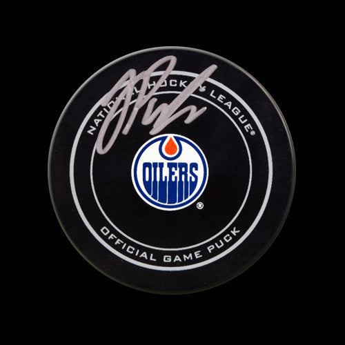 Jesse Puljujarvi Edmonton Oilers Autographed Game Puck