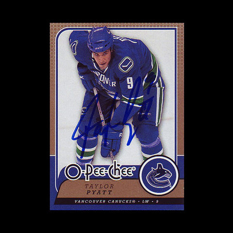 Taylor Pyatt Vancouver Canucks Autographed Card