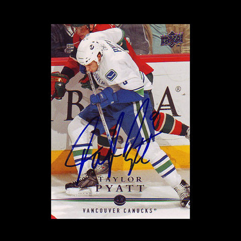 Taylor Pyatt Vancouver Canucks Autographed Card