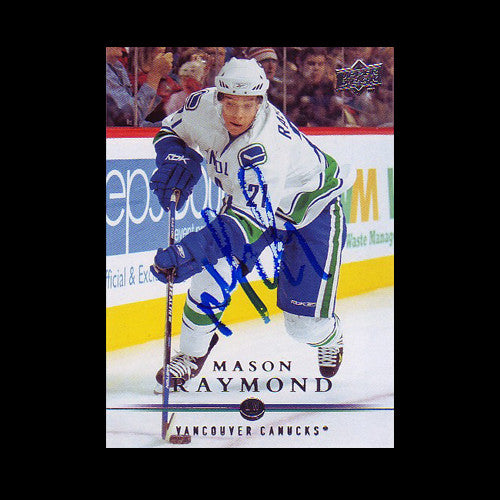 Mason Raymond Vancouver Canucks Autographed Card