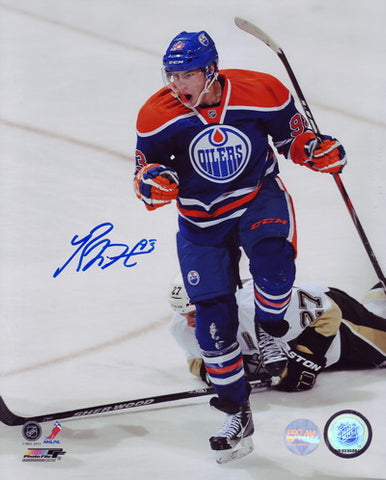 Ryan Nugent Hopkins Autographed Edmonton Oilers 1st NHL Goal 16x20 Photo