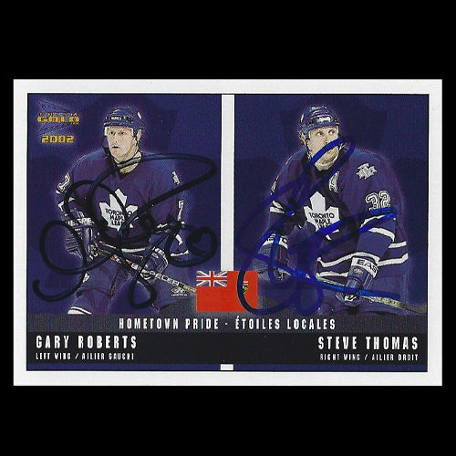 Gary Roberts & Steve Thomas Maple Leafs Dual Autographed Card