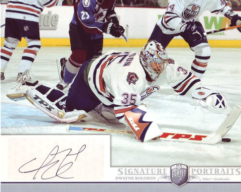 Dwayne Roloson Edmonton Oilers Autographed Be A Player Potrait 8x10 Photo