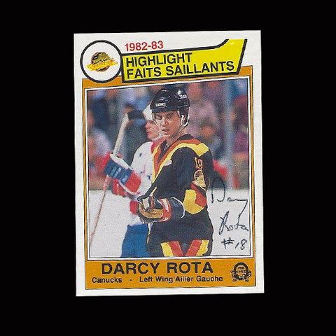 Darcy Rota Vancouver Canucks Autographed Card